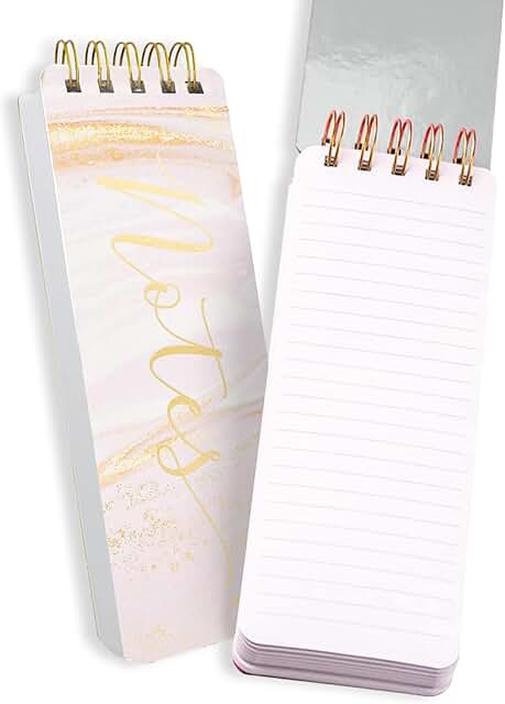 Pink Marble Spiral Memo Pad with 300 Pages