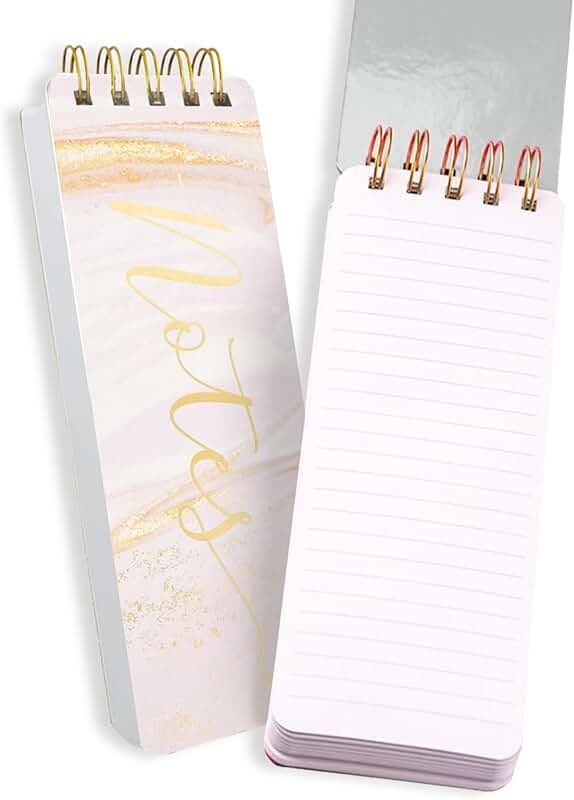 Pink Marble Spiral Memo Pad with 300 Pages