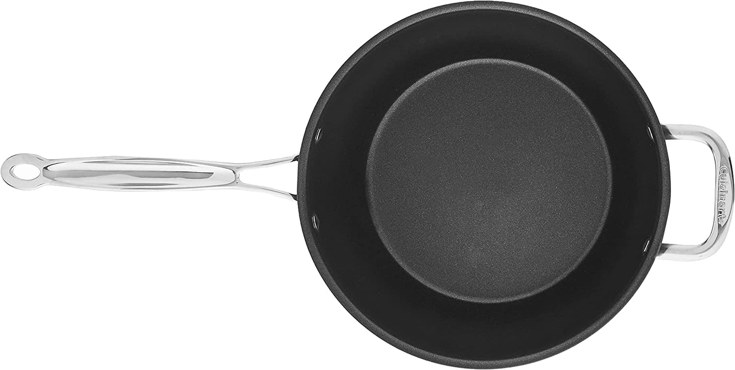 Chef's Clic Nonstick Hard-Anodized 4-Quart Chef's Pan with Helper Handle and Gl Cover