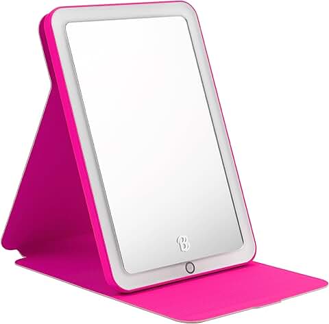 Travel Mirror with Light and Adjustable Stand
