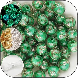 200 Glow-in-the-Dark Green Glass Beads for Jewelry Making