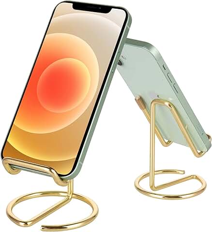 Cute Gold Metal Cell Phone Stand for Desk