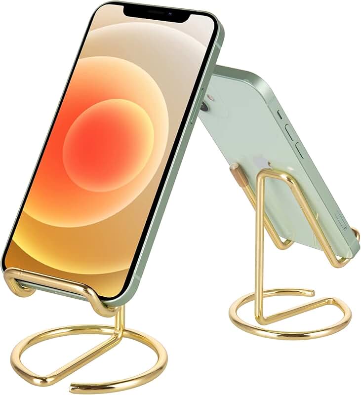 Cute Gold Metal Cell Phone Stand for Desk