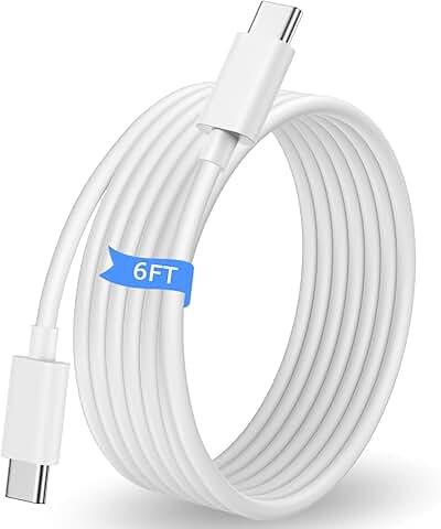 USB C to USB C Cable, 6ft, Fast Charging and Data Transfer