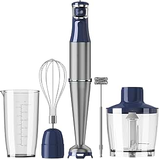Handheld 1100W Immersion Blender with Chopper and Whisk