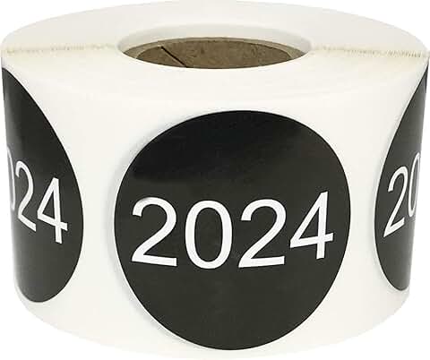 Black Year Stickers 2024, 1.5", 500 Round Labels