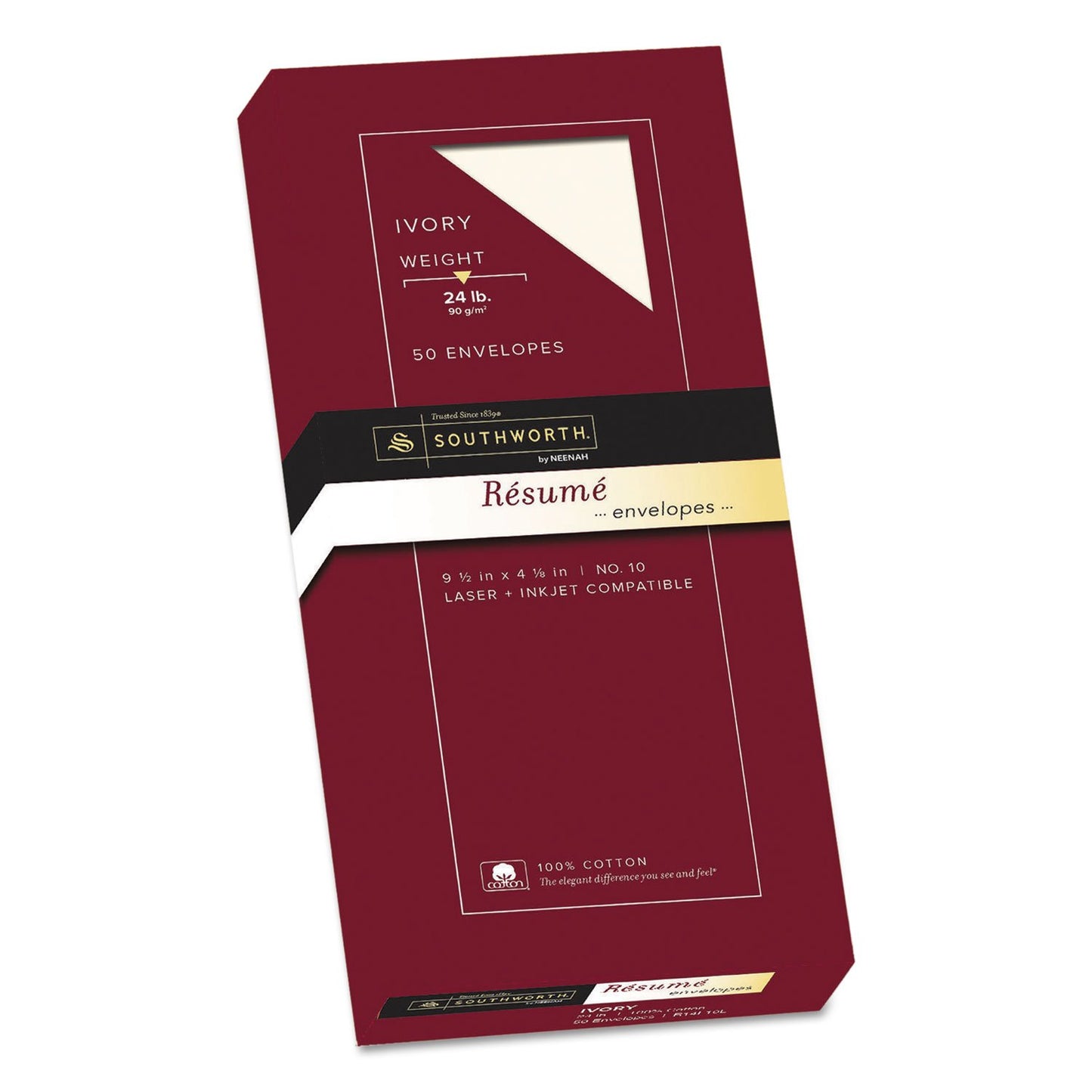 Ivory No. 10 Resume Envelopes, 24 lb., 50 Pack