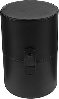 Portable makeup brush case with lid, black, 20.1x13.2x13.2 cm