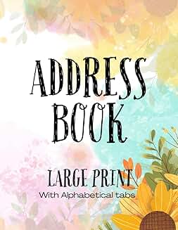 Stylish Address Book with Alphabetical Tabs for Seniors
