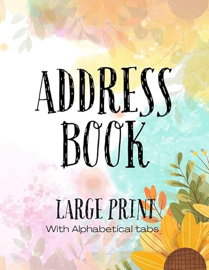 Stylish Address Book with Alphabetical Tabs for Seniors