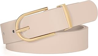 Women’s Faux Leather Belt with Gold Buckle