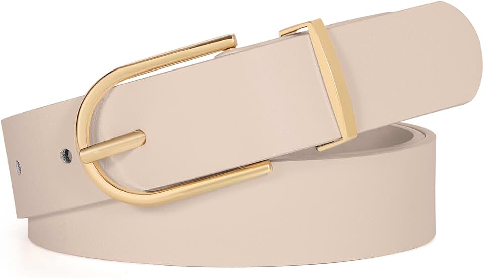 Women’s Faux Leather Belt with Gold Buckle