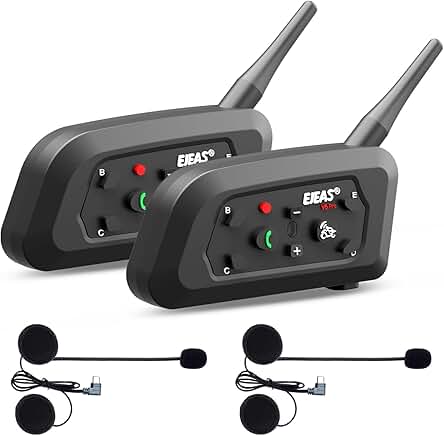 Motorcycle Bluetooth Headset for 2 Riders with Noise Reduction