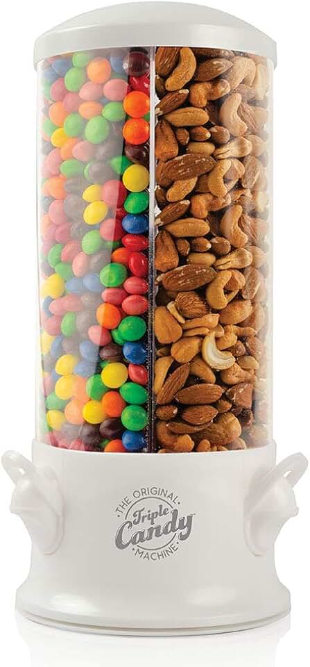Triple Candy and Nut Dispenser in Pearl White