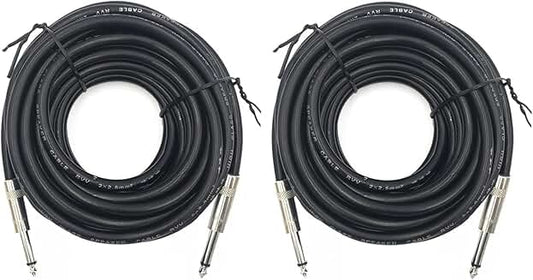 Two 100ft 1/4 Inch Male Audio Cables