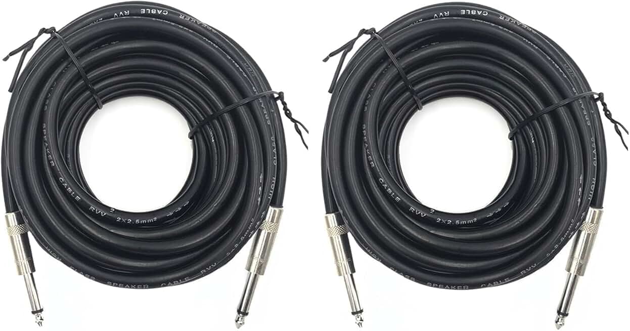 Two 100ft 1/4 Inch Male Audio Cables