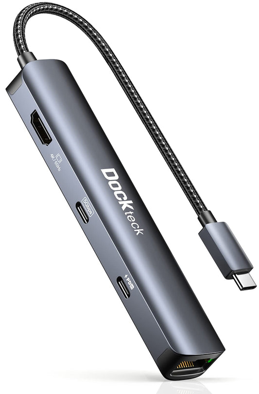 6-in-1 USB-C Hub with Ethernet and HDMI for MacBook and Surface