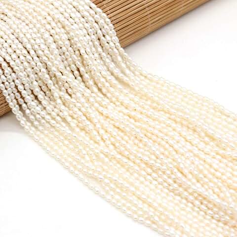 Small Rice-Shaped Freshwater Pearl Beads for Jewelry Making