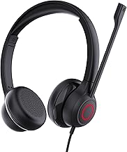 Office Wired Computer Headset with Noise Canceling Microphone