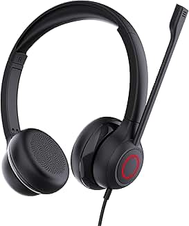 Office Wired Computer Headset with Noise Canceling Microphone