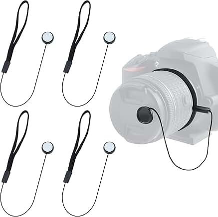 5 Pcs Camera Lens Cap Keeper Elastic Leash