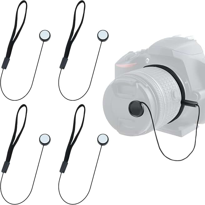 5 Pcs Camera Lens Cap Keeper Elastic Leash