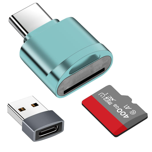 Type C Micro SD Card Reader Adapter in Blue