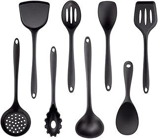 Black Non-Stick Cooking Utensil Set with Silicone Tools