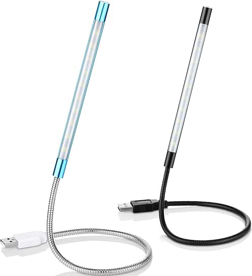 Two-piece USB LED light for laptop keyboard and reading