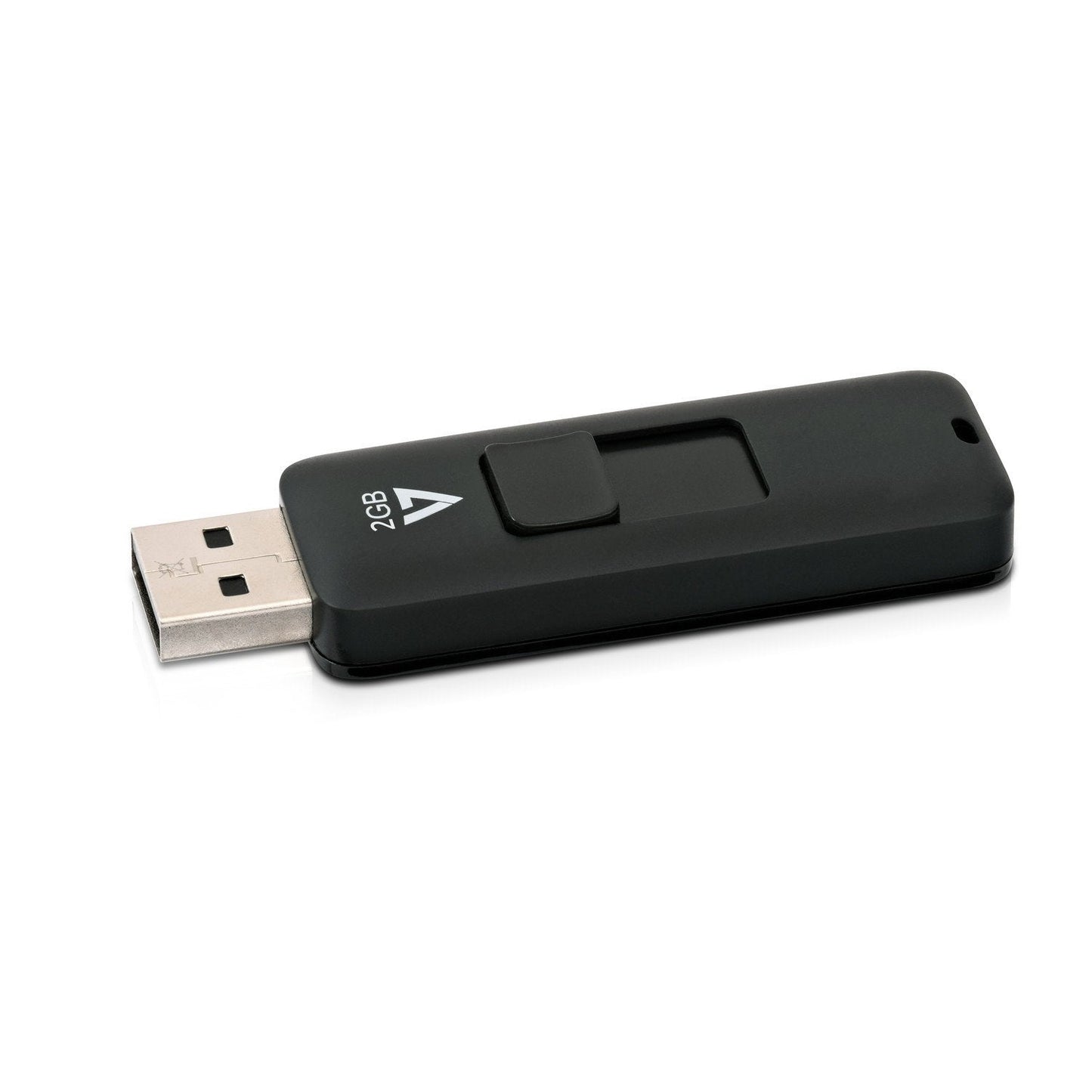 2GB USB 2.0 Flash Drive with Retractable USB Connector - VF22GAR-3N, Black
