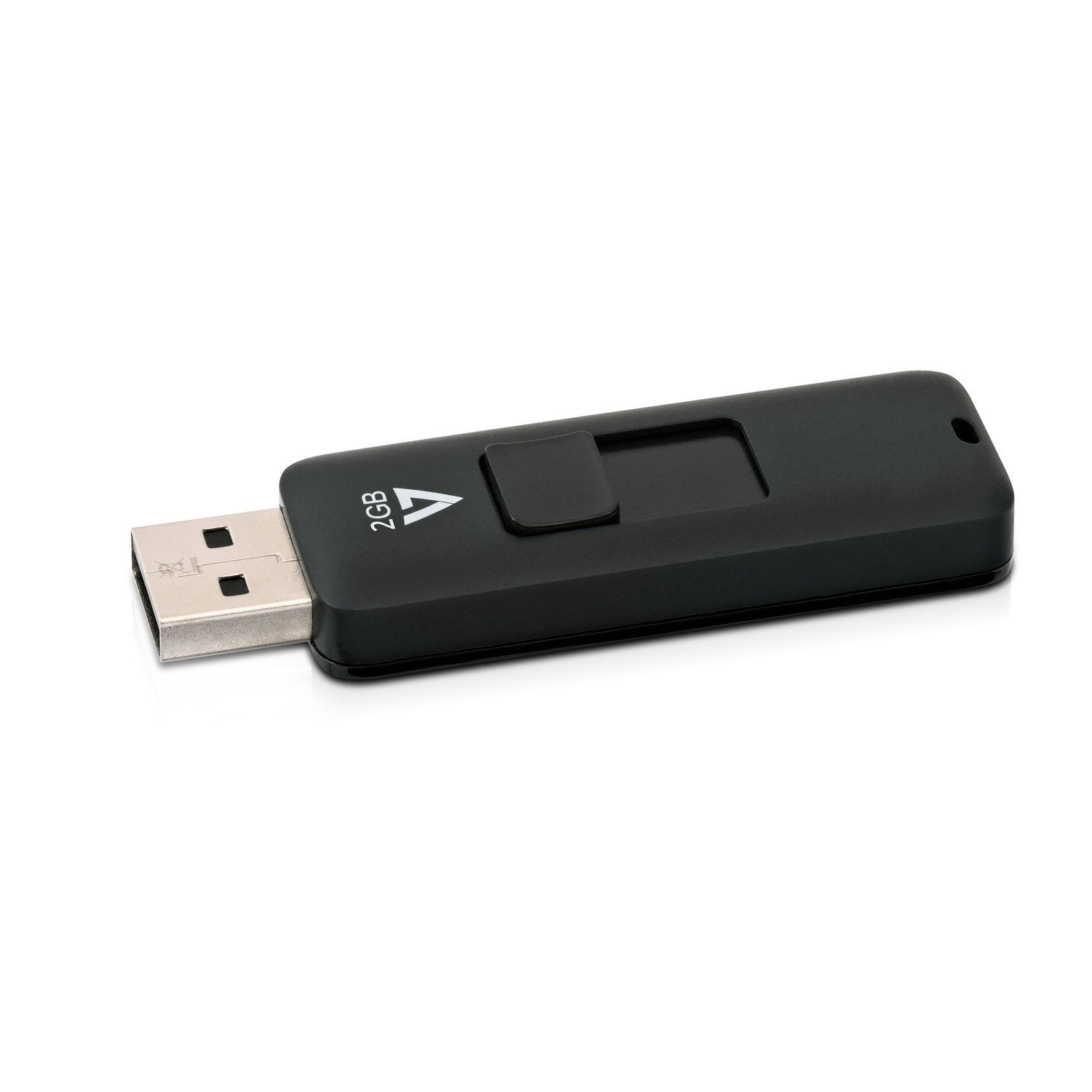 2GB USB 2.0 Flash Drive with Retractable USB Connector - VF22GAR-3N, Black