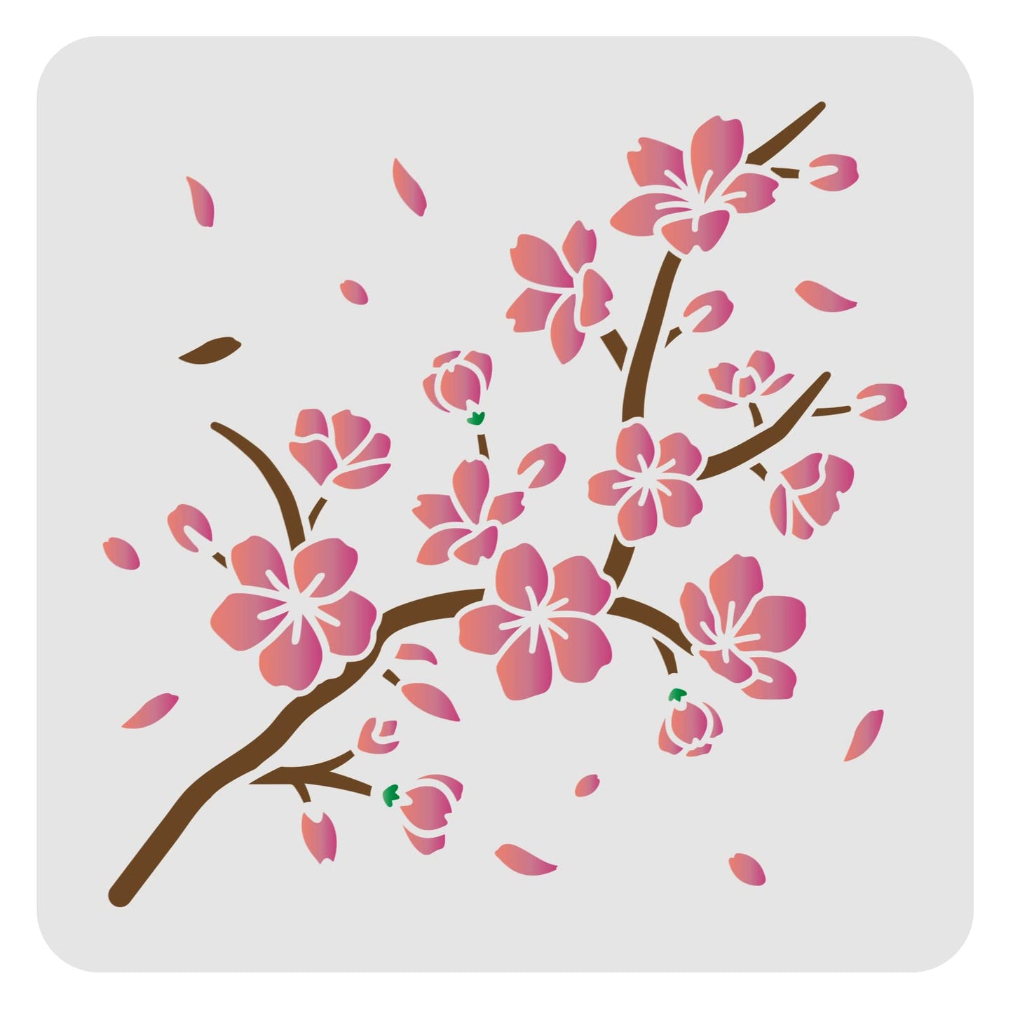 Cherry Blossom Art Template 11.8x11.8inch Plastic Branch