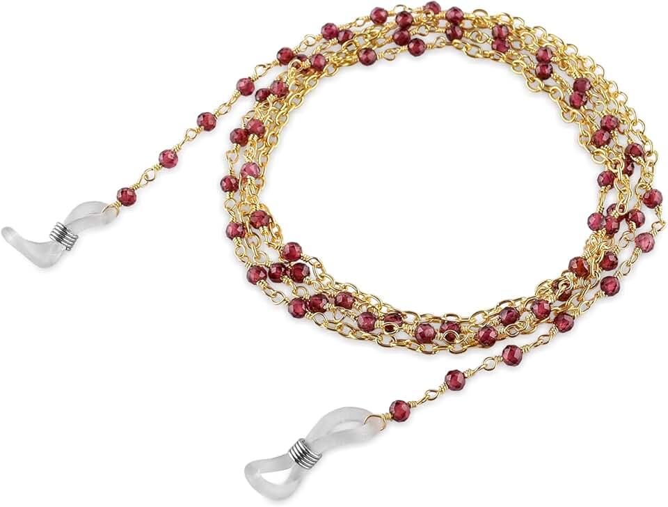 Natural Gemstone Beads Eyewear Chain, 34 Inches