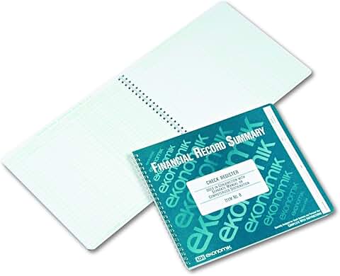 Economical R Wirebound Check Register, 40 Pages