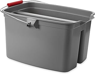 Double Pail Plastic Cleaning Bucket with Handle, 19 Quart