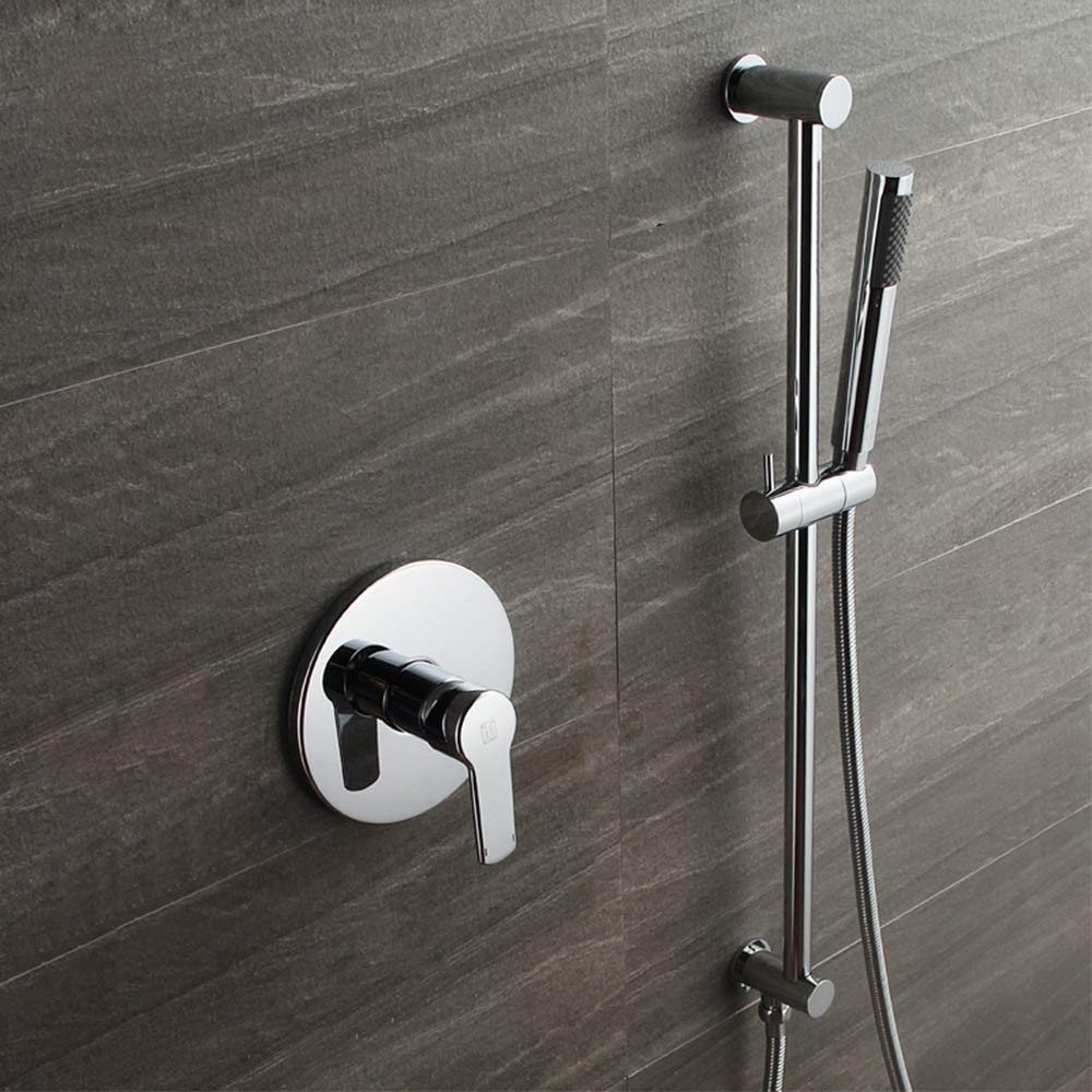 Shower Head Single Function with Shower Lift Bar Dark Into Wall with Pre-Embedded Shower Faucet Shower Set