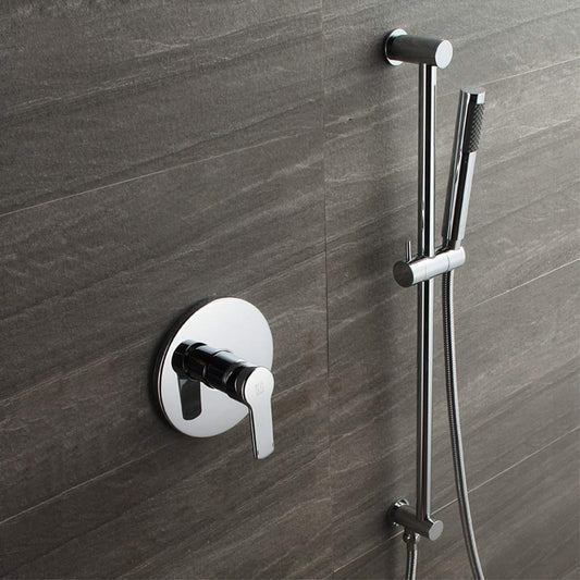 Shower Head Single Function with Shower Lift Bar Dark Into Wall with Pre-Embedded Shower Faucet Shower Set