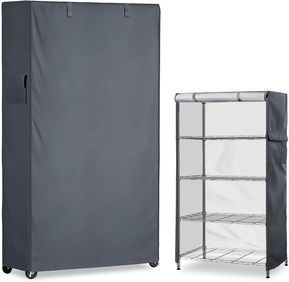 Waterproof Dustproof Shelf Cover for Wire Shelves 30x14x62