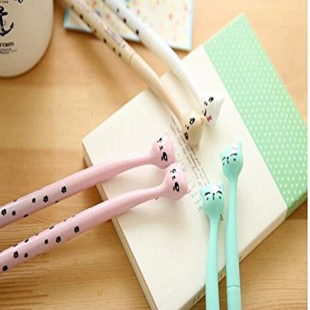 Cute Cartoon Cat Gel Ink Pen Set of 8