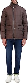 Men's quilted jacket with ribbed inner collar