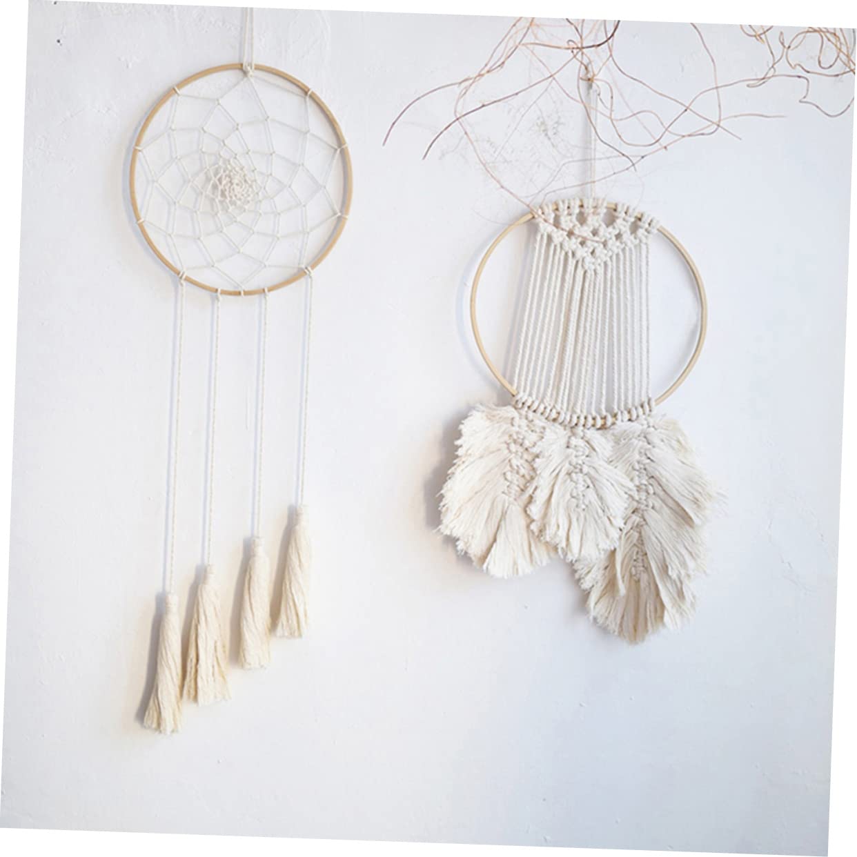 Bamboo Macrame Dream Catcher Hoop 18cm