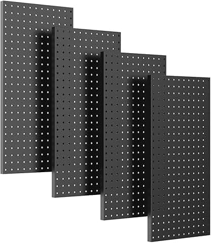 Set of 4 Metal Pegboard Wall Panels for Garage Storage