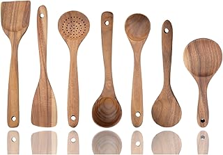 7-Piece Wooden Kitchen Utensil Set for Cooking