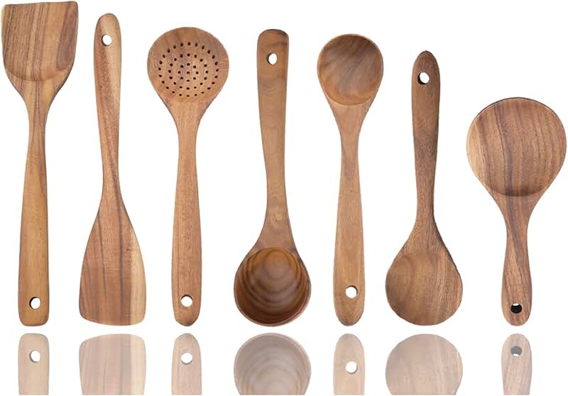 11-Piece Green Silicone Kitchen Utensil Set with Wooden Handles