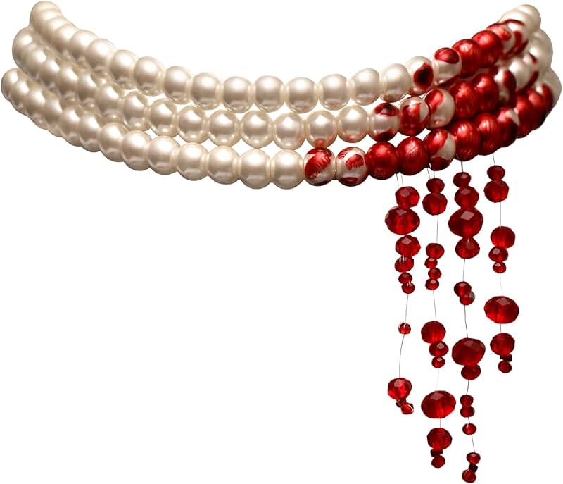 Blood Dripping Choker with Imitation Pearls for Halloween