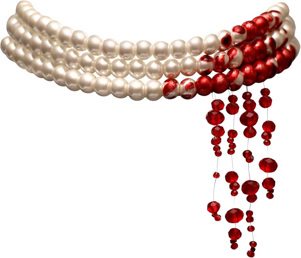 Blood Dripping Choker with Imitation Pearls for Halloween