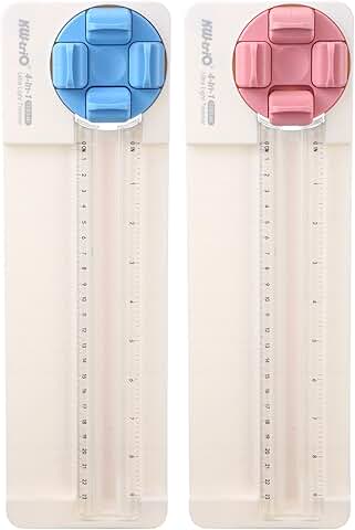 Two 4-in-1 Paper Cutters in Pink and Blue