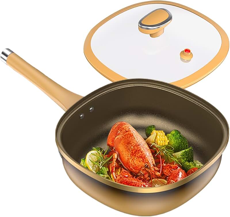 Large Nonstick Fry Pan with Lid for Cooking