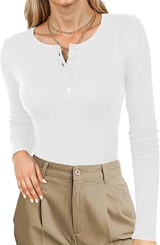 Women's Long Sleeve Button Shirts for Spring and Fall