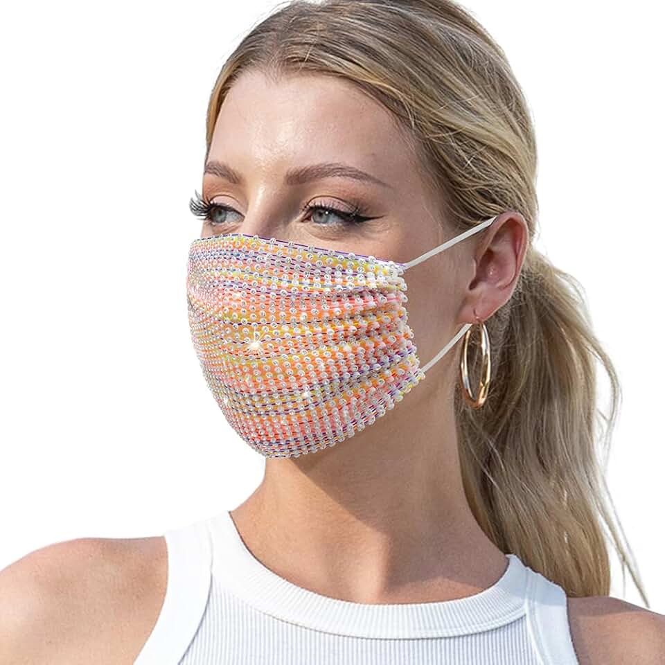 Sparkly Rhinestone Face Mask for Women for Parties